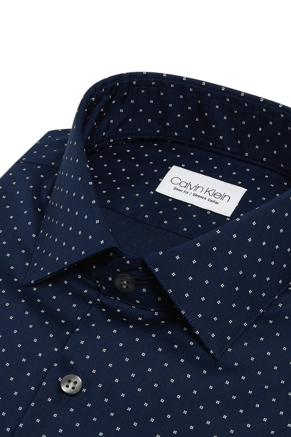 Calvin Klein Stretch Collar Print Slim