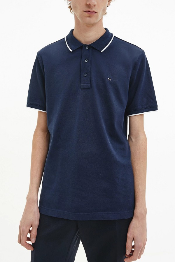 Calvin Klein Strech Tipping Slim Polo Pique   