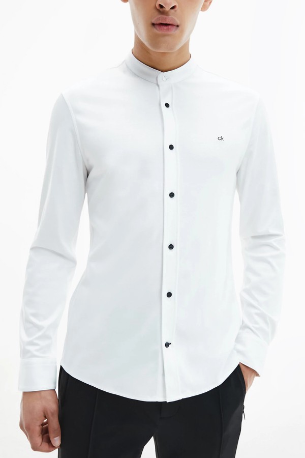 Calvin Klein Shirt Slim Stand Collar Knitted