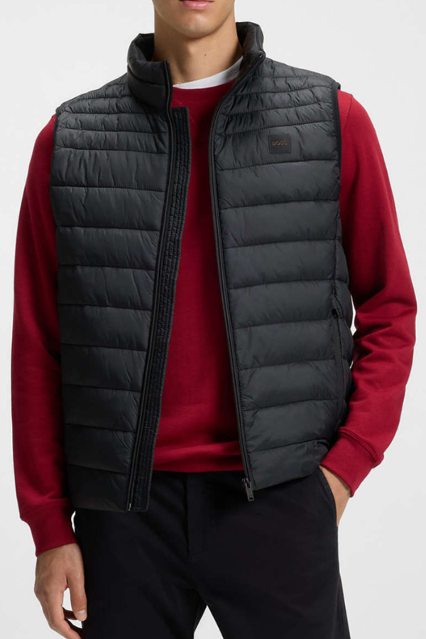 BOSS Odeno2 Men's Quilted Vest -Μαύρο