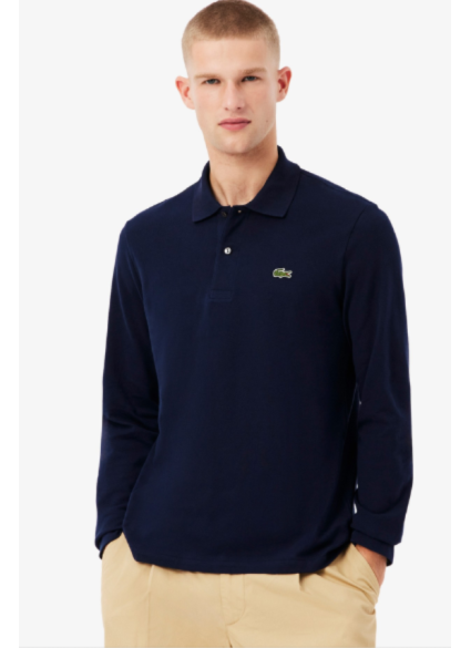 Ανδρική Μακρυμάνικη Μπλούζα Polo Lacoste Original L.12.12 - Μπλε Σκούρο