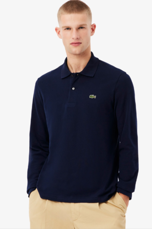 Ανδρική Μακρυμάνικη Μπλούζα Polo Lacoste Original L.12.12 - Μπλε Σκούρο