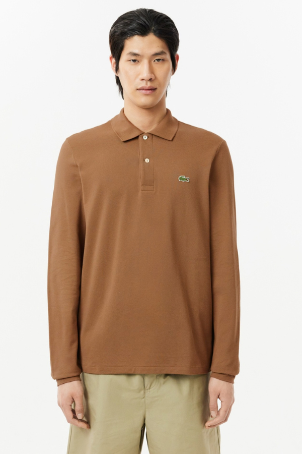 Ανδρική Μακρυμάνικη Μπλούζα Polo Lacoste Original L.12.12 - Cookie