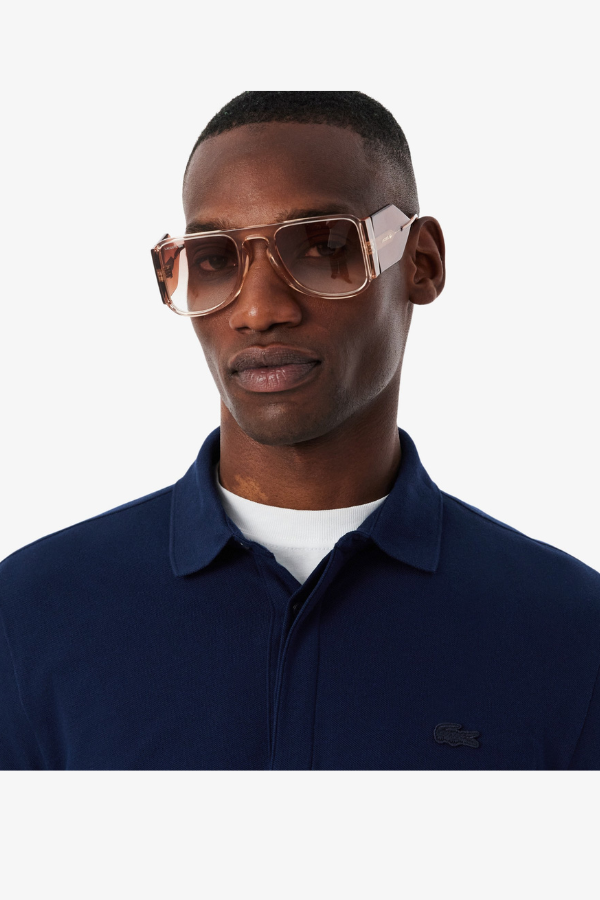 Ανδρική Μακρυμάνικη Μπλούζα Polo Lacoste Smart Paris Stretch Piqué - Navy Blue